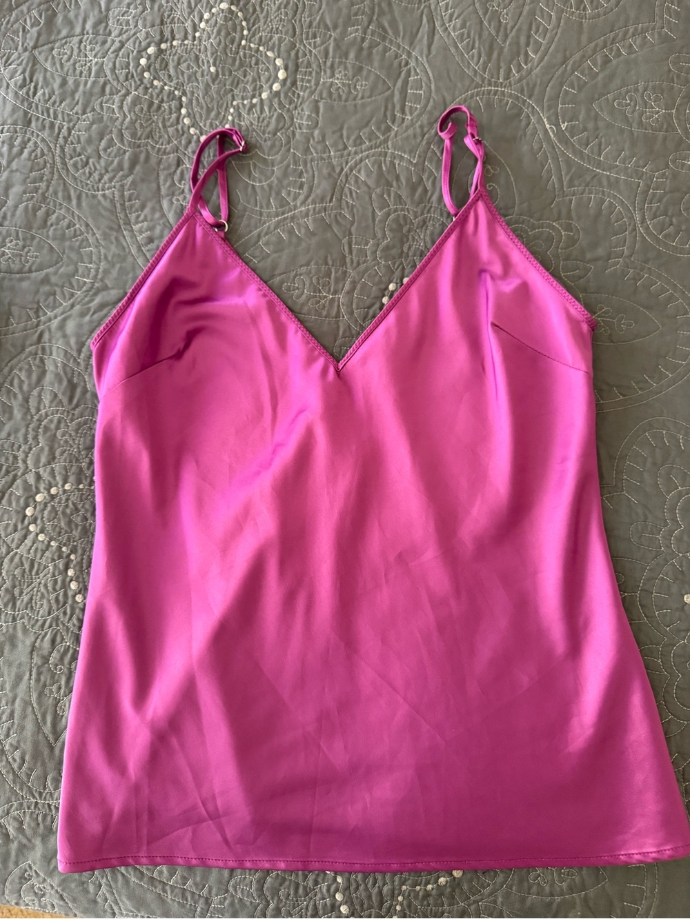 Zara Fuchsia V-Neck Spaghetti Strap Tank Top